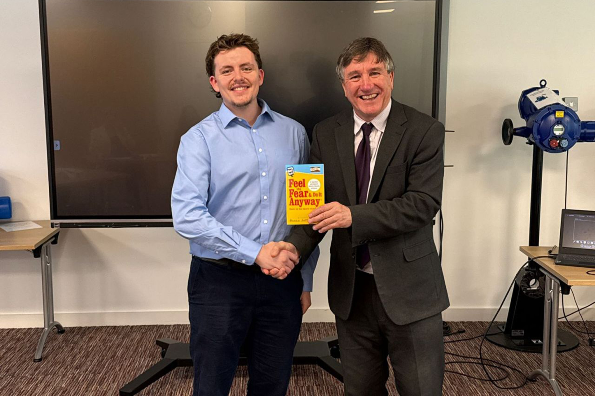 Colson Valves' Sam Cowley receiving the peer voted Session 1 award at the BVAA Future Leaders Programme opening session in Banbury